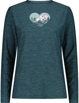 T-Shirt Damen Longsleeve, grün D40 - CMP - FashionsVida