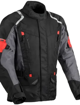Giacca Moto Tessuto Navigator Aerotex Nero Rosso taglia 2XL - Difi - FashionsVida