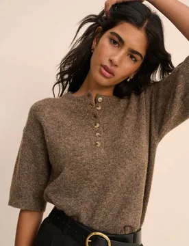 Knitted Top with Wool Brown female - Nobody's Child - FashionsVida