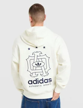 Mens Felpa con Cappuccio Oversized Embroidered - Bianco, bianco bianco Uomo taglia M - Adidas - FashionsVida