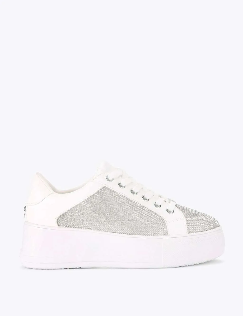 Jive Embellished Platform Trainers Silver female - Carvela - FashionsVida