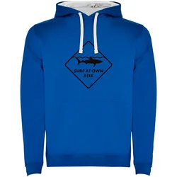 Sweat à Capuche Surf At Own Risk Two-colour Royal Blue / White L
