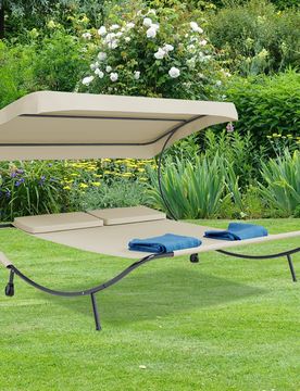 Doppelliege Gartenliege "Bindox" Creme