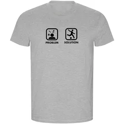 T-shirt à Manches Courtes Problem Solution Play Football Eco Heather Grey L
