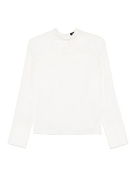 Camicia a collo alto con cravatta ampia
