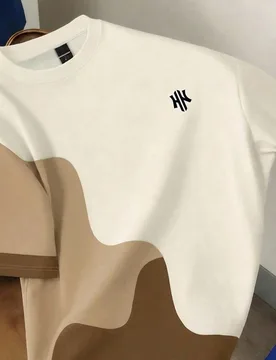 Camiseta suelta de ajuste holgado con estampado de letras y contraste de color para hombre, adecuada para vacaciones de verano y viajes diarios - Shein - FashionsVida
