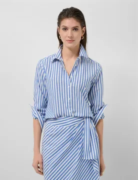 Camisa de mujer algodón con listas - Roberto Verino - FashionsVida