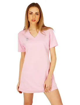 Robe à Manches Courtes V-neck Tech Fondant Pink L