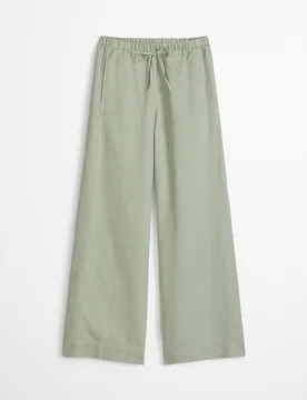 Pantalones de mujer anchos confeccionado en mezcla de algodón orgánico-TENCEL™ lyocell-linen - MARC O'POLO - FashionsVida