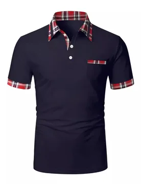 Fashion brand short sleeve polo shirt for men Summer new luxury grid color blocking high-end business casual Men's T-shirt - Aliexpress - FashionsVida