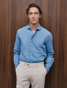 Camisa sport denim manga larga hombre - Emidio Tucci - FashionsVida