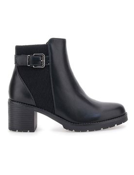 Stivaletti neri con tacco medio ed elastico laterale P628 40