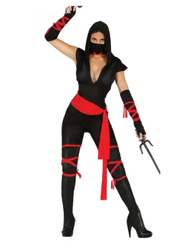 Sexy Ninja-Damenkostüm Faschingskostüm schwarz-rot - FIESTAS GUIRCA, S.L. - FashionsVida