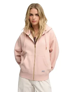 Felpa Con Zip Luxe Casual Rose Dust M