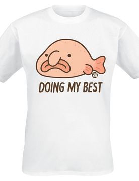 T-Shirt - Doing My Best - Blobfish - M bis 3XL - für Männer - Größe XXL - weiß - Männer - male