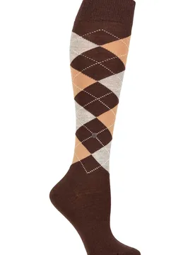 Women's 1 Pair Burlington Marylebone Argyle Wool Knee High Socks Dark Brown 3.5-7 Women's - Brown - Size: Small - SockShop - FashionsVida