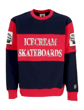 Felpa Leggera Girocollo Uomo World Tour Crewneck Navy/red - Ice Cream - FashionsVida