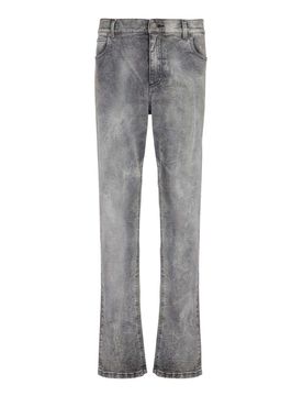 Jeans dritti a vita media in cotone