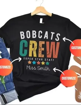 Custom School Crew Shirt Unisex Add Your Name Text Spirit Teacher Shirts School Spirit T Shirt Personalized Company Name Uniform - Aliexpress - FashionsVida