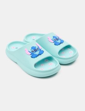 Ciabatte con applicazione in gomma Stitch - verde pallido