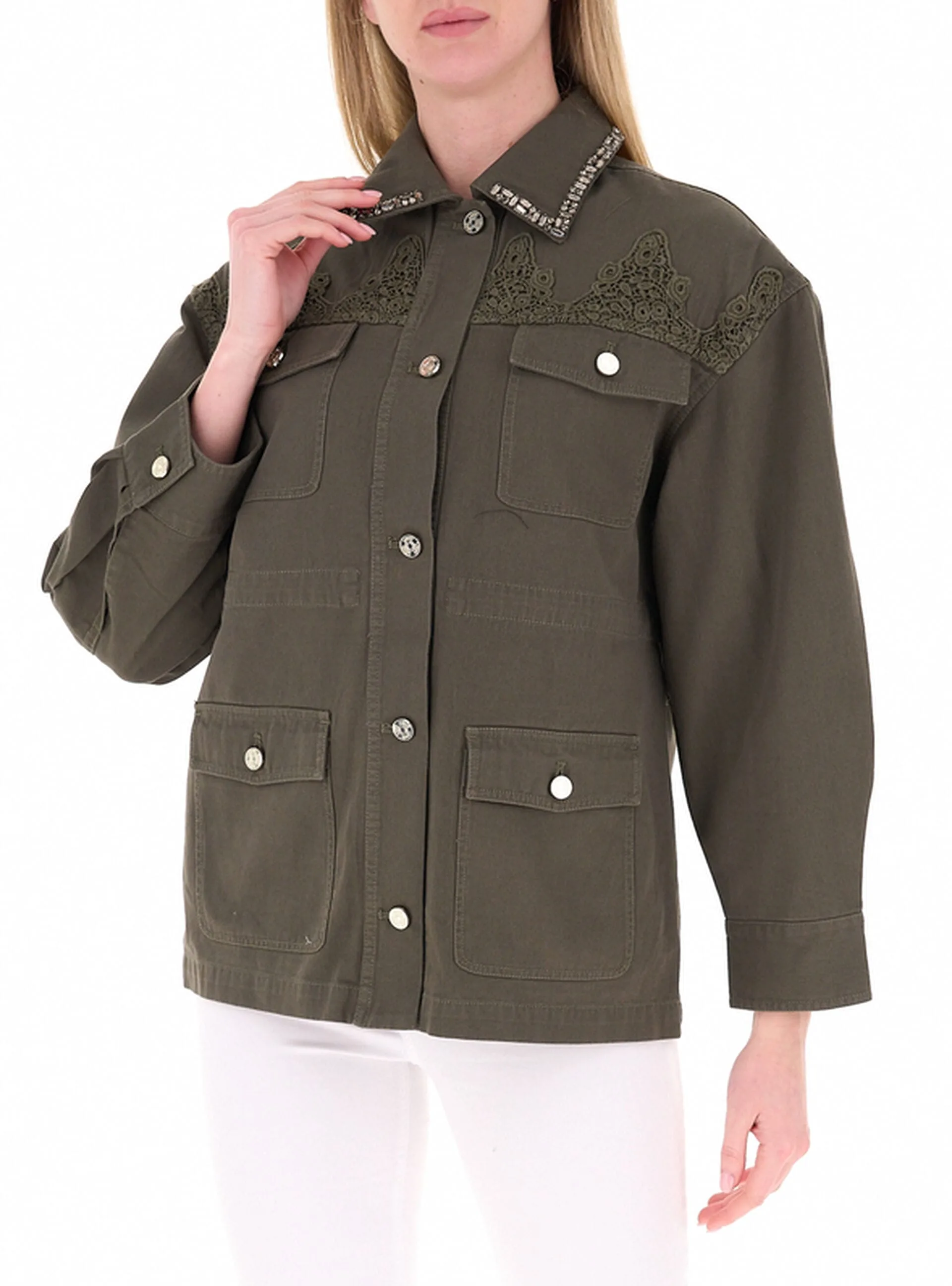 Giacca in cotone LIU JEANS VERDE MILITARE 44 - Liu jo - FashionsVida