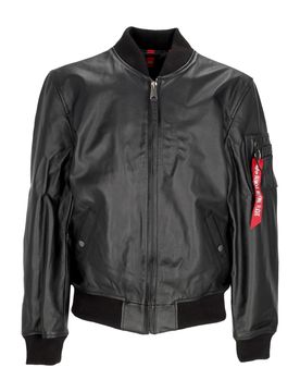 Giubbotto Uomo Ma-1 Leather Lf Black