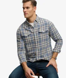 Superdry Herren The Merchant Store - Kariertes Hemd Blue - Größe: XL