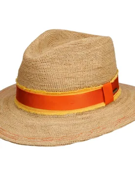 Crochet Raffia Traveller Straw Hat by - nature - Female - Size: M (56-57 cm) - Stetson - FashionsVida