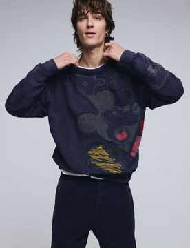 Sudadera Mickey mouse™ tie-dye, Hombre, Algodon, Azul, S