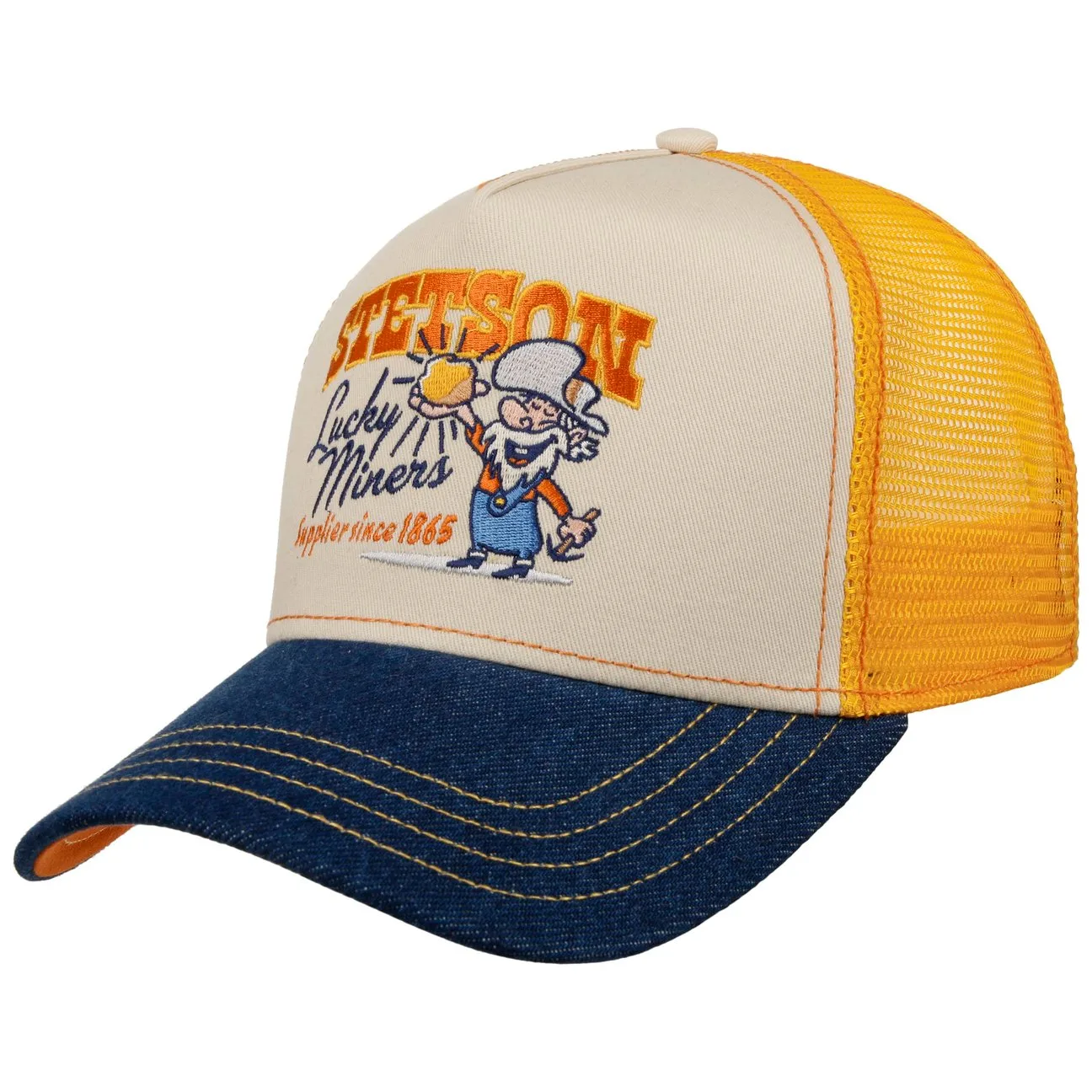 Lucky Miners Trucker Cap by - yellow - Size: One Size Small - Stetson - FashionsVida