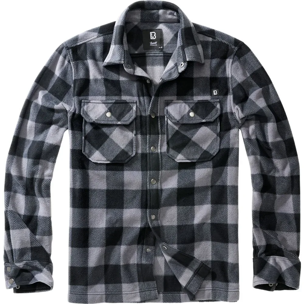Camicia A Maniche Lunghe Jeff Black / Grey M - Brandit - FashionsVida