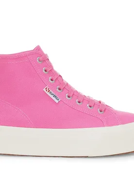 Womens/ladies 2708 Lace Up High Tops (Fuchsia Pink/avorio) - Fuschia - Size Uk 4 - Superga - FashionsVida