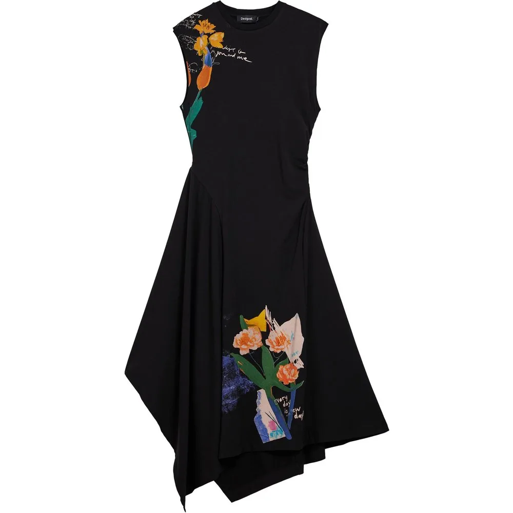 Vestido asimétrico flores - Desigual - FashionsVida