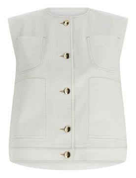 Gilet in denim e maglia