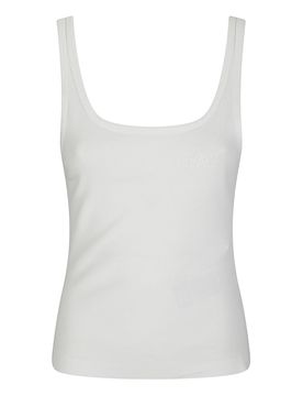 Tank top in cotone a costine senza maniche