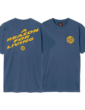 T-shirt à Manches Courtes Reason For Living Heritage Blue M - Santa Cruz - FashionsVida