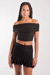 Bardot Slinky Top - Black - Size: L