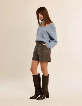 Jersey de mujer de manga larga cuello en v - Molly Bracken - FashionsVida