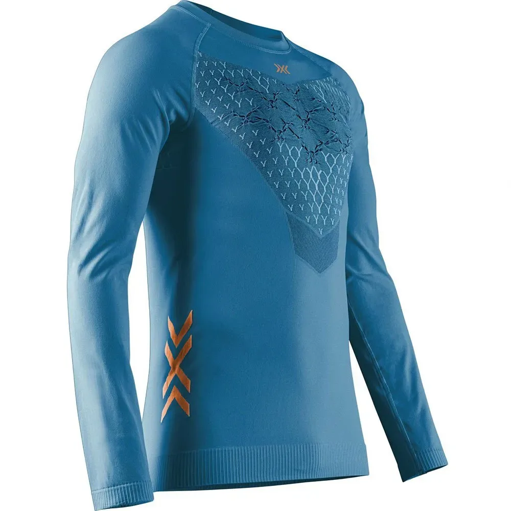 Twyce Run Long Sleeve T-shirt Mineral Blue / Orange L Men - X-BIONIC - FashionsVida