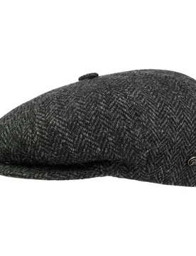 Galvin Herringbone Flat Cap by - black - Herren - Size: S (54-55 cm) - Bailey 1922 - FashionsVida