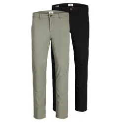 Jack&jones Mens Multi-Pack Pants, Marco Paspel Pockets Low Rise Chinos, 2 Pack - Multicolour Cotton - Size 36w/32l