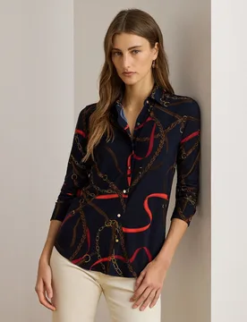 Camisa de mujer de manga larga estampada - Lauren Ralph Lauren - FashionsVida