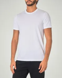 T-shirt bianca Exchange mezza manica tinta unita in pima cotton