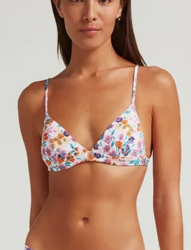 Top de bikini triángulo Sporty Blossom con foams extraíbles y tirantes regulables - Robin Collection - FashionsVida