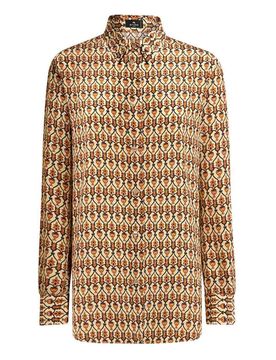 Camicia in Seta con Microfantasia