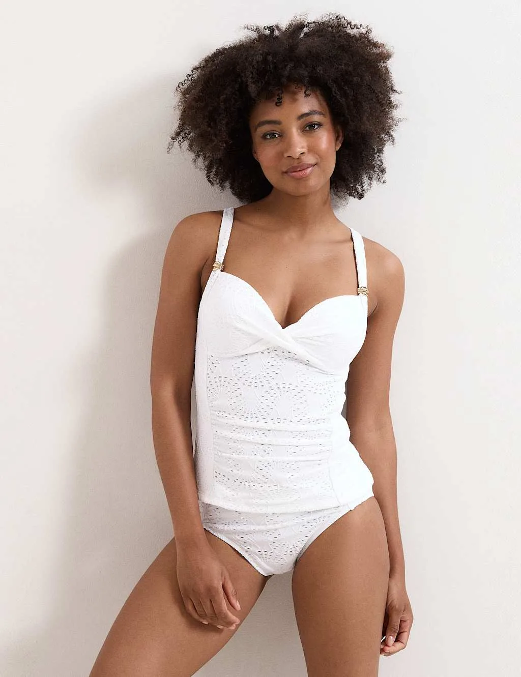 Shell Broderie High Waisted Bikini Bottoms White female - Phase Eight - FashionsVida