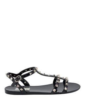 Sandali rockstud in gomma nera