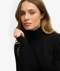 Superdry Damen Klassischer Rollkragenpullover Black - Größe: 38