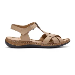 Wide Fit 'Reya' Sandals - Taupe - Size: 7