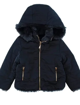 Navy Padded Jacket with Faux Fur lining - Tartine et Chocolat - FashionsVida